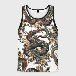 Мужская майка 3D Тату японский дракон