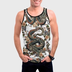 Мужская майка 3D Тату японский дракон - фото 2