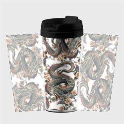 Термокружка-непроливайка Тату японский дракон - фото 2