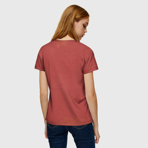 Женская футболка 3D с принтом Советская звезда, вид сзади #2