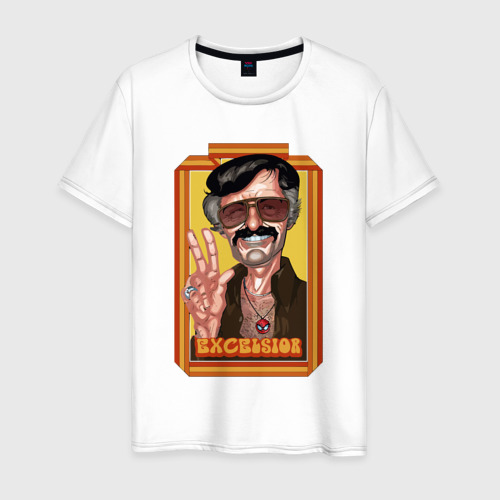 Мужская футболка из хлопка с принтом Stan Lee peace, вид спереди №1