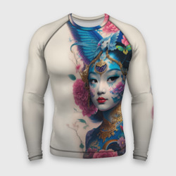 Мужской рашгард 3D Japan girl - tattoo art