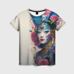 Japan girl - tattoo art – Женская футболка 3D с принтом купить со скидкой в -26%