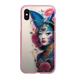 Чехол для iPhone XS Max матовый Japan girl - tattoo art