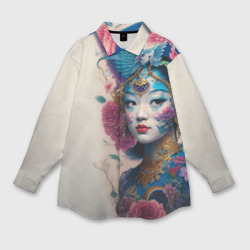 Мужская рубашка oversize 3D Japan girl - tattoo art