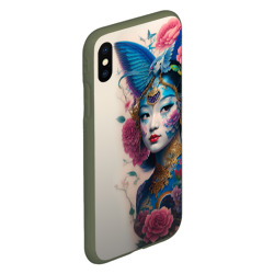 Чехол для iPhone XS Max матовый Japan girl - tattoo art - фото 2