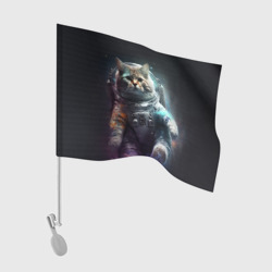 Флаг для автомобиля Космический кот в открытом космосе