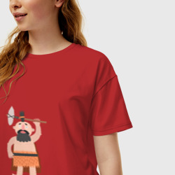 Женская футболка хлопок Oversize Первобытный с топором - фото 2