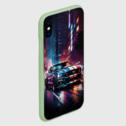 Чехол для iPhone XS Max матовый Форд мустанг в ночи тройная скорость - фото 2
