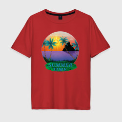 Мужская футболка хлопок Oversize Солнце, море, пальмы