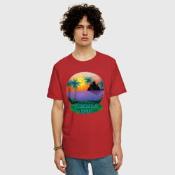 Мужская футболка хлопок Oversize Солнце, море, пальмы - фото 2