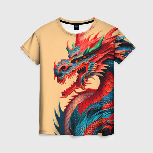 Женская футболка 3D Japan dragon - tattoo art, цвет 3D печать