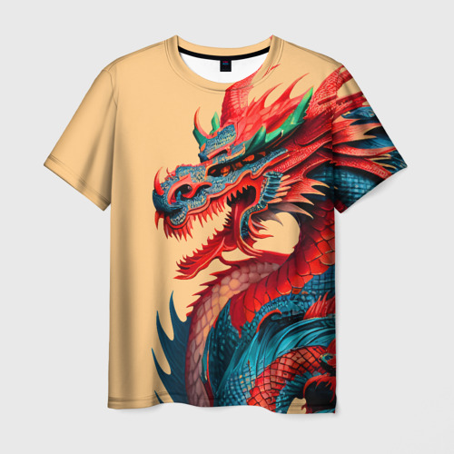 Мужская футболка 3D Japan dragon - tattoo art, цвет 3D печать