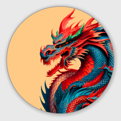 Круглый коврик для мышки Japan dragon - tattoo art