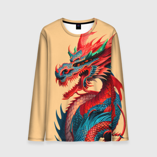 Мужской лонгслив 3D Japan dragon - tattoo art, цвет 3D печать