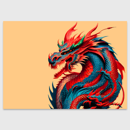 Поздравительная открытка Japan dragon - tattoo art, цвет белый