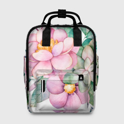 Пастельные цветы - посередине – Женский рюкзак 3D с принтом купить