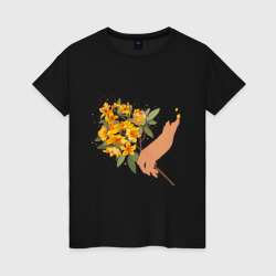 Сияющие цветы – Женская футболка хлопок с принтом купить со скидкой в -20%