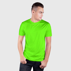 Мужская футболка 3D Slim Кислотный зеленый - фото 2