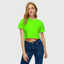 Женская футболка Crop-top 3D Кислотный зеленый - фото 2