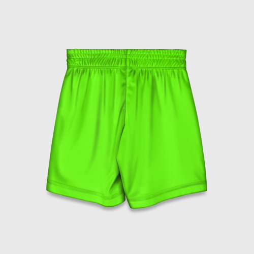Детские спортивные шорты 3D Кислотный зеленый, цвет 3D печать - фото 2