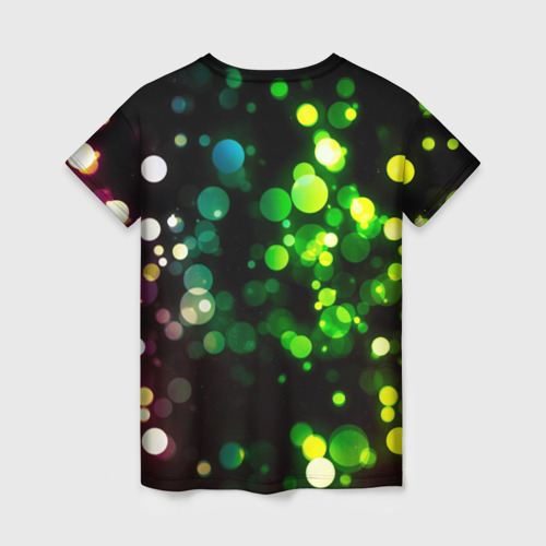Женская футболка 3D с принтом Разноцветные блики, вид сзади #1