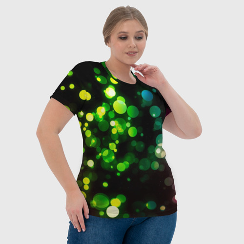 Женская футболка 3D с принтом Разноцветные блики, фото #4