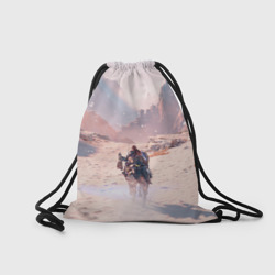 Рюкзак с принтом Horizon зима для любого человека, вид сзади №1. Цвет основы: белый