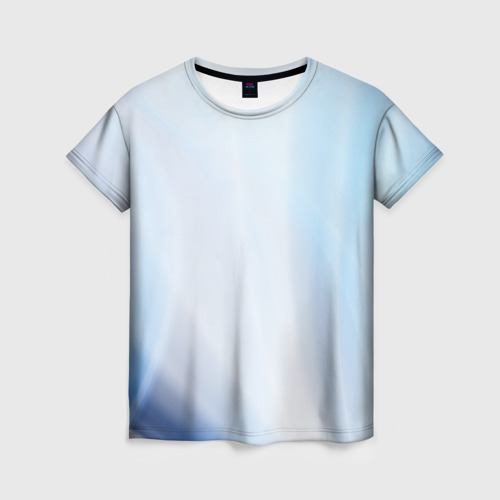 Женская футболка с принтом Светлые синие и голубые волны, вид спереди №1
