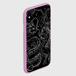 Чехол для iPhone XS Max матовый Дракон - унесенные призраками: тату на черном - фото 2