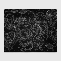 Плед 3D Дракон - унесенные призраками: тату на черном