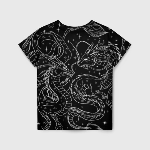 Детская футболка 3D Дракон - унесенные призраками: тату на черном, цвет 3D печать - фото 2