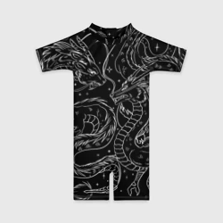 Детский купальный костюм 3D Дракон - унесенные призраками: тату на черном