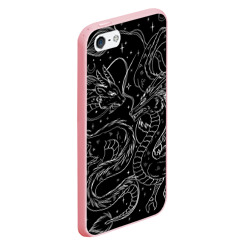 Чехол для iPhone 5/5S матовый Дракон - унесенные призраками: тату на черном - фото 2