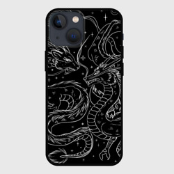 Чехол для iPhone 13 mini Дракон - унесенные призраками: тату на черном