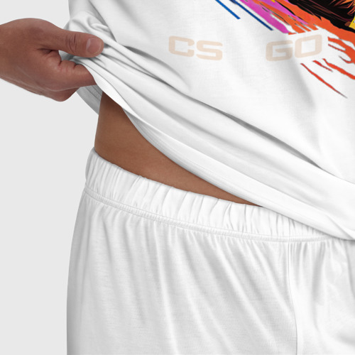 Мужская пижама хлопок Counter Strike штурмовик, цвет белый - фото 6