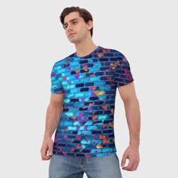 Мужская футболка 3D Кирпичные сердца - фото 2