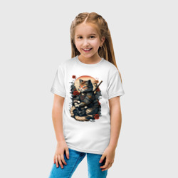 Детская футболка хлопок Самурай кот - фото 2