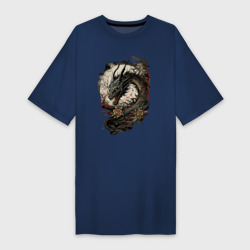 Платье-футболка хлопок Мифический японский дракон
