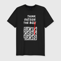 Приталенная футболка Think outside the box game (Мужская)
