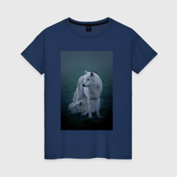Женская футболка хлопок Арктические волки