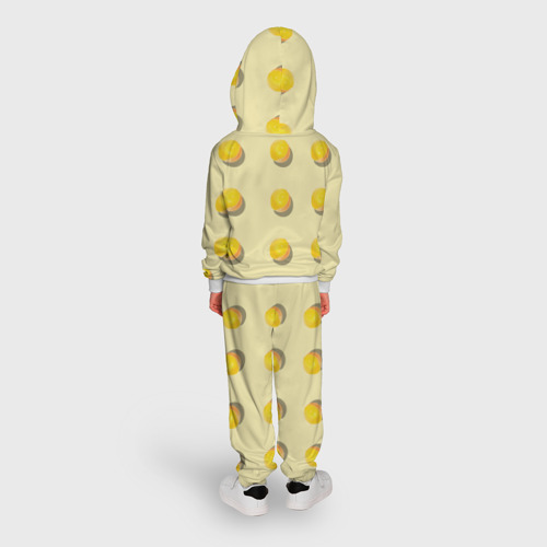 Детский костюм с толстовкой с принтом Яичный желток, вид сзади #2
