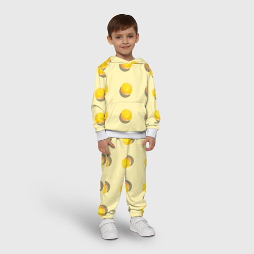 Детский костюм с толстовкой с принтом Яичный желток, фото на моделе #1