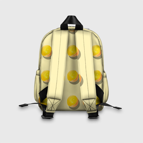 Детский рюкзак 3D с принтом Яичный желток, вид сзади #2
