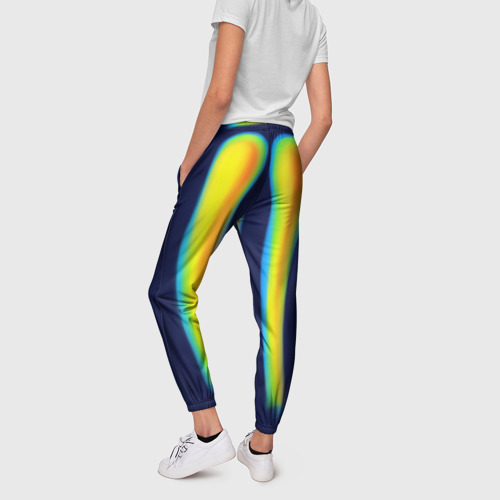 Женские брюки 3D с принтом Тепловизор - очертания тела, вид сзади #2