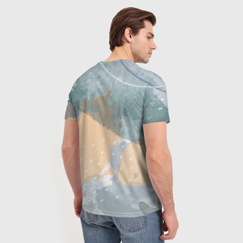 Мужская футболка 3D с принтом Дракон обвил Тигра, вид сзади #2