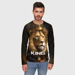 Мужской лонгслив 3D Лев в короне - The King - фото 2