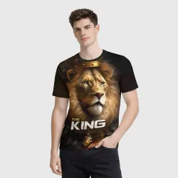 Мужская футболка 3D Лев в короне - The King - фото 2