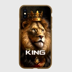 Чехол для iPhone XS Max матовый Лев в короне - The King