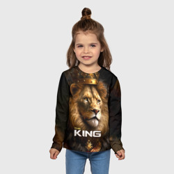 Детский лонгслив 3D Лев в короне - The King - фото 2